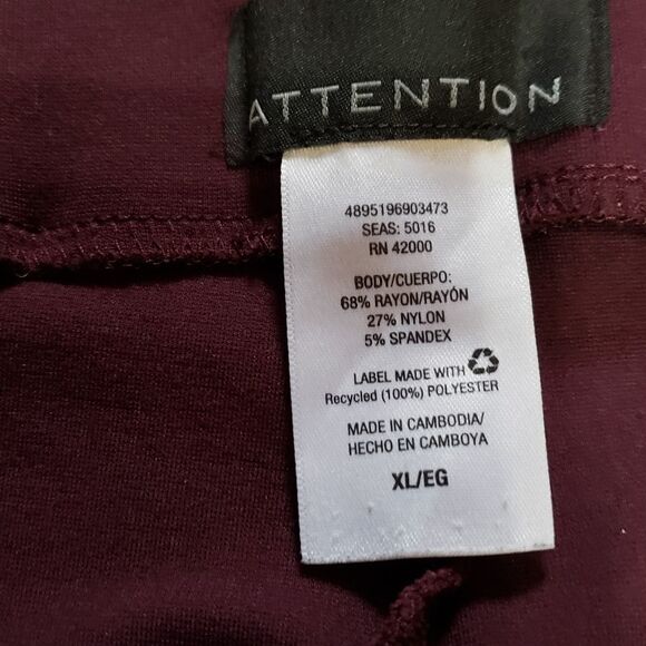 Attention Eggplant Purple Black Color Block Pencil Skirt XLARGE - Picture 8 of 10